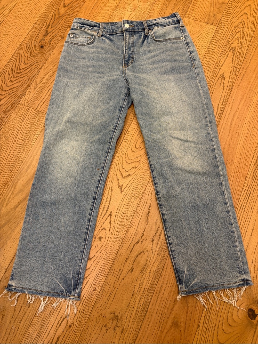 Pilcro The Vintage Straight Leg Jeans with Frayed Hem size 29 P Antropologie